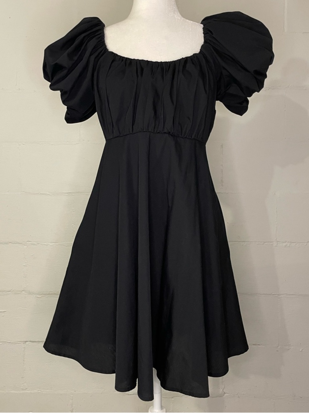 Abercrombie & Fitch Black Puff-Sleeve Mini Dress